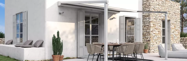 stationary awnings for patios
